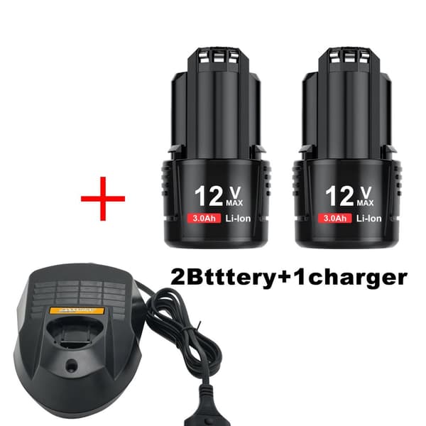 Uppladdningsbart Li-Ion-batteri för Bosch BAT411, 3000mAh kapacitet, 2 batterier + 1 laddare,2 delar 1 laddare
