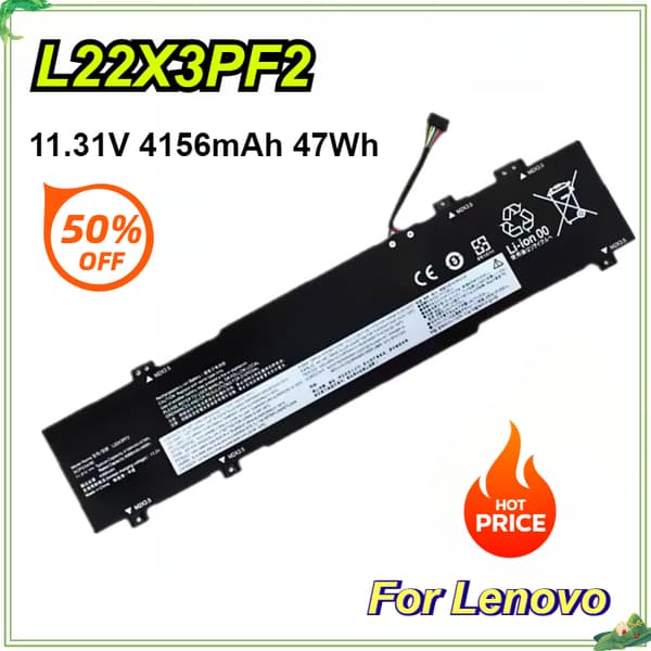 L22X3PF2 kannettavan tietokoneen akku, 47Wh kapasiteetti, 11.31V lähtö, Li-ion teknologia