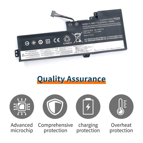 Lenovo ThinkPad bærbar computerbatteri, 2000mAh kapacitet, 11.46V spænding,01AV489 2000mAh