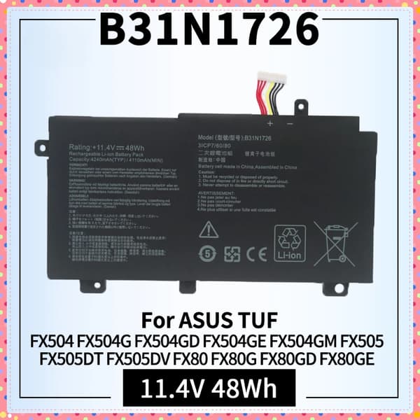 B31N1726 Akun, 11.4V, 48Wh Kapasiteetti,B31N1726 11,4V 48Wh