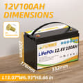Miniatyrbillede 2 af 2: LiFePO4-batteri, 12,8V, kapacitet 100Ah / 120Ah, høj cykluslevetid,12v 100Ah 332