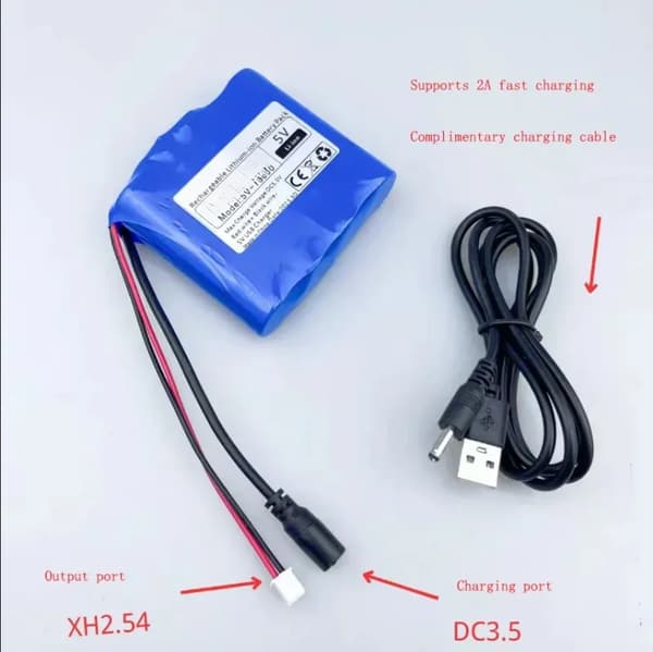 Genopladeligt lithiumbatteripakke, 5V spænding, 4600-12000mAh kapacitet,12000-5V-xh2,54