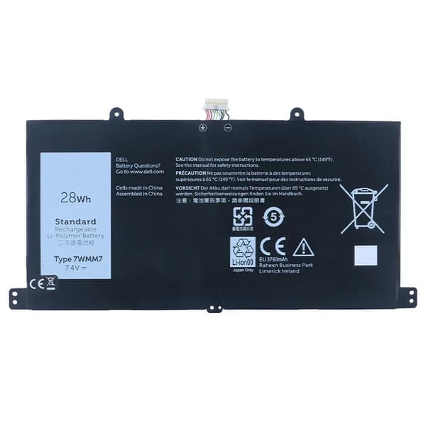 Kannettavan tietokoneen akku, 7.4V jännite, 3760mAh kapasiteetti,Dell
