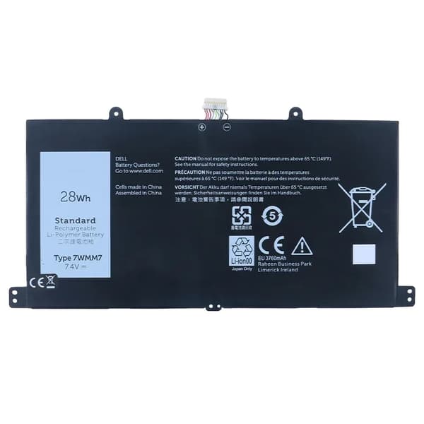 Kannettavan tietokoneen akku, 7.4V jännite, 3760mAh kapasiteetti,Dell