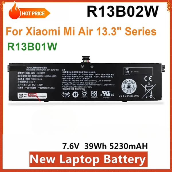 Laptopbatteri til Xiaomi Mi Air 13.3", høj kapacitet 5230mAh, Li-Polymer, hurtig behandling