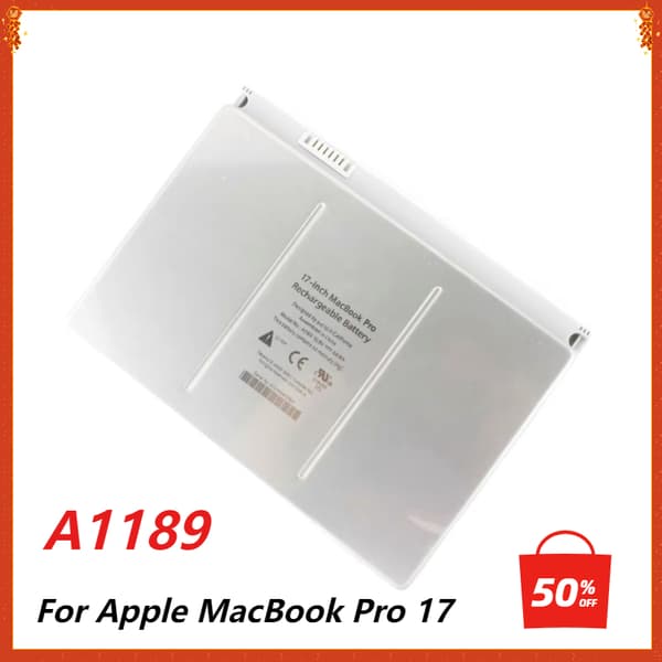 Erstatningsbatteri til Apple MacBook Pro 17 tommer, 10,8V spænding, 6 celler, 100% OEM-kompatibelt