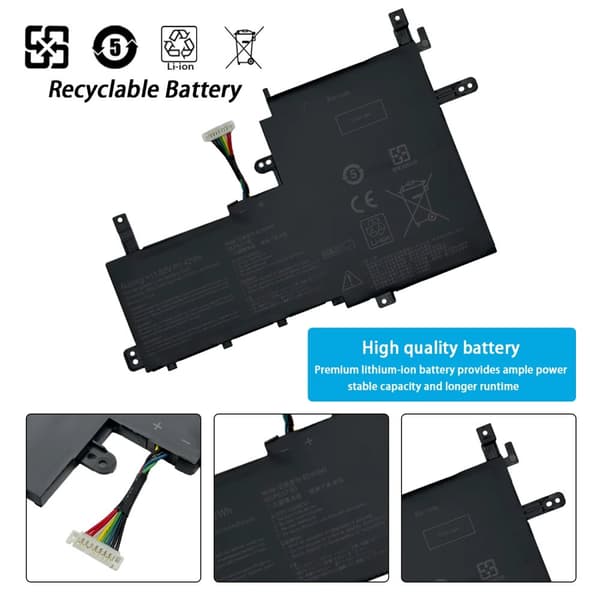 ASUS Laptop Batteri B31N1842, 42Wh Kapacitet, 11.52V Spænding, 3 Celler