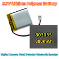 Miniatyrbillede 2 af 5: **Titel** 3.7V Lithium Polymer Batteri, 800mAh Kapacitet, Kompakt Størrelse,3,7V, 803035-800mAh 10 stk