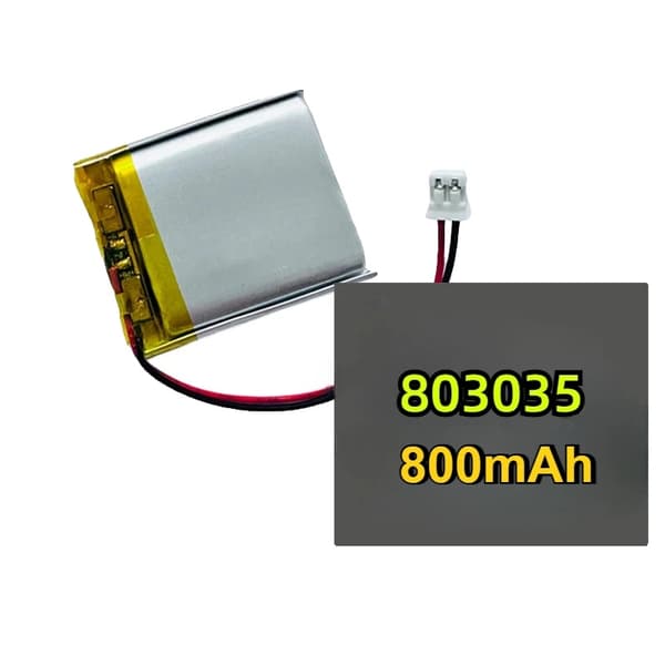 **Titel** 3.7V Lithium Polymer Batteri, 800mAh Kapacitet, Kompakt Størrelse,3,7V, 803035-800mAh 10 stk