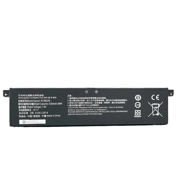 R13B02W Laptopbatteri, 5230mAh kapacitet, 8.7V spænding,R13B01W, 5200MAH