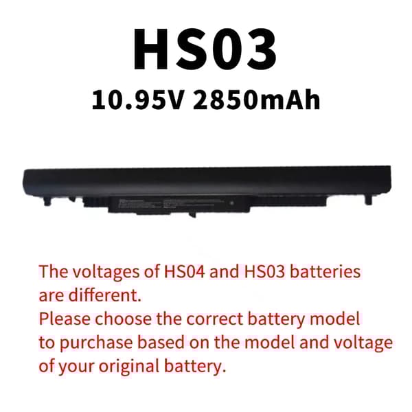 Laptopbatteri, spændingsmuligheder: 14,6V og 10,95V, høj kapacitet 2670mAh og 2850mAh,HS03 10,95V 2850mAh
