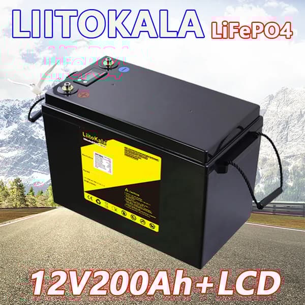 LiFePO4 batteripakke, 12V nominelt spænding, lang cykluslevetid,12.8V200Ah(LCD)