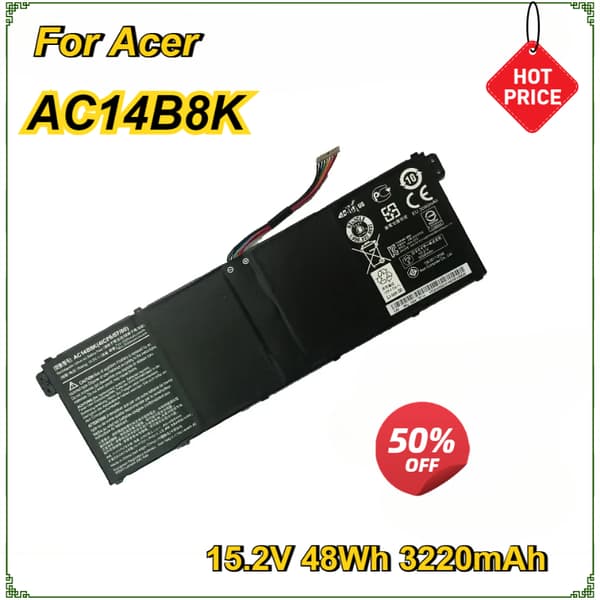 Ny bärbar datorbatteri, 15.2V spänning, 48Wh kapacitet, Li-Polymer typ