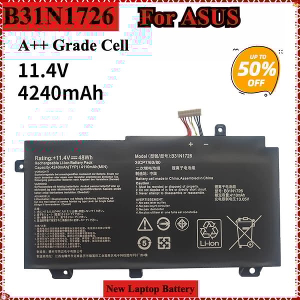 B31N1726 Batteri, 11,4V Spænding, 48Wh Kapacitet,B31N1726