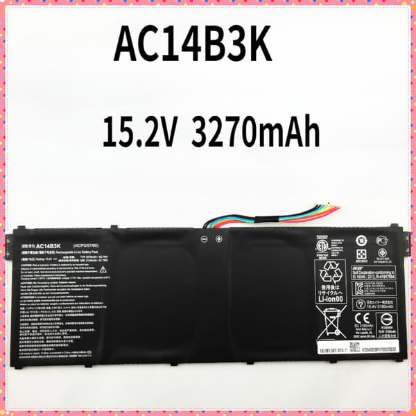 AC14B3K Laptopbatteri, 15,2V spænding, 3270mAh kapacitet,AC14B3K