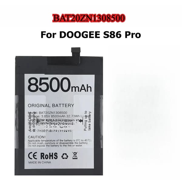 Doogee Erstatningsbatterier, 6350mAh kapacitet, 12000mAh mulighed,BAT20ZN1308500