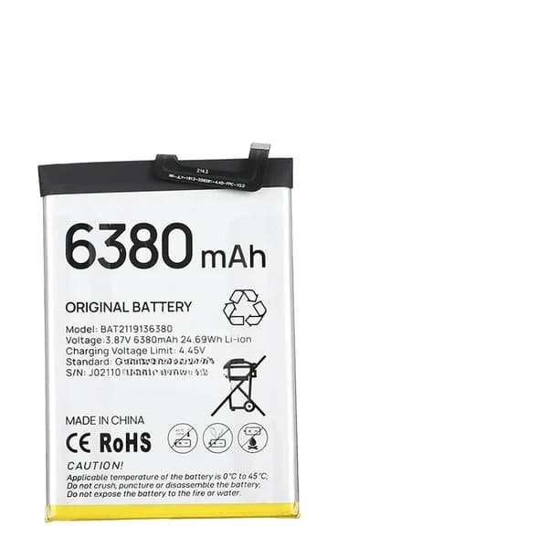 Doogee Erstatningsbatterier, 6350mAh kapacitet, 12000mAh mulighed,BAT2119136380