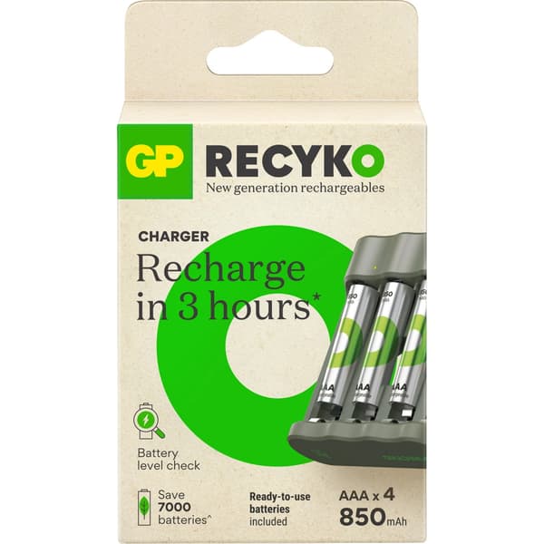 GP Recyko Everyday Batterioplader Med Batterier