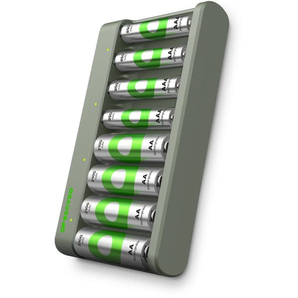 GP Recyko Econ Batterioplader inkl. 4xAA 2100mAh + 4xAAA 850mAh