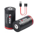 Miniatyrbillede 1 af 2: Li-ion D Størrelse Batterier, 6000mWh Kapacitet, USB Opladelig,1,5V, 2PC Batterier og USB
