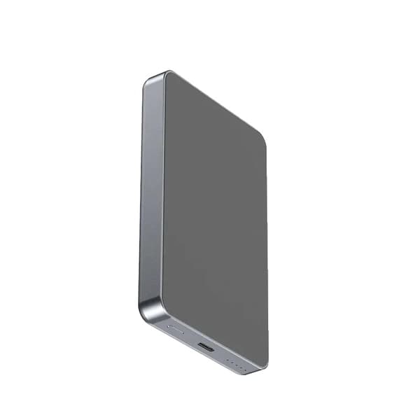 Magnettinen Power Bank, 10000mAh kapasiteetti, langaton lataus,Harmaa, 10000mAh