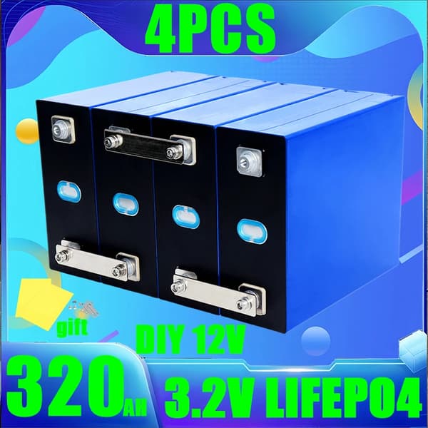 LiFePO4-batteri, 320Ah kapacitet, 6000 cyklusliv,4STK