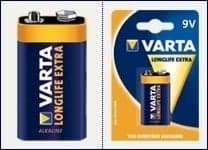 Varta Longlife Extra 9 V block, Kertakäyttöinen akku, Alkali, 9 V, 9V Block/E-BLOCK/6LR61