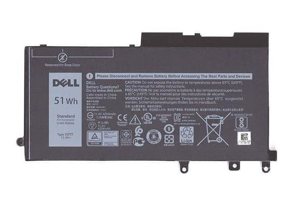 Dell-batteri, 51WHR, 3 celler, litiumjon, W125707609 (litiumjon)