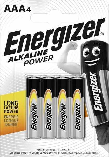 Energizer Alkaline Power AAA LR03 batteri 4 stk.