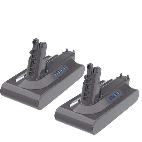 V10 Batteriudskiftning, 6000mAh Høj Kapacitet, Hurtig Opladning,2 batteri 2 filter