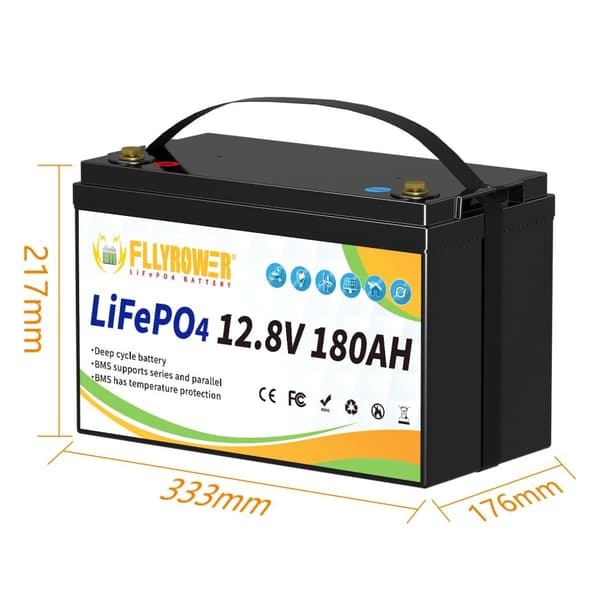 LiFePO4-batteri, 12,8V, kapacitet 100Ah / 120Ah, høj cykluslevetid,12v 180Ah
