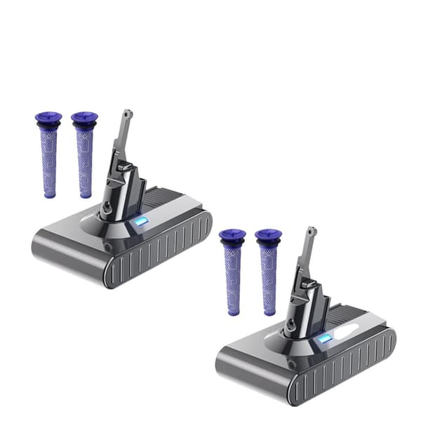 Erstatningsbatteri til V8, 6000mAh kapacitet, enkel opsætning,2Pcs V8 6000mAh