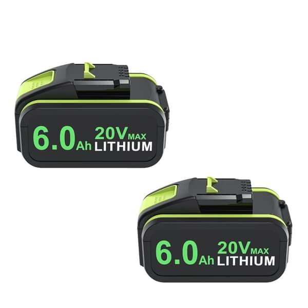 Worx 20V Litium-Ion Batteri, 6000mAh Kapacitet, Kompatibel med WA3551, WA3553,2ST 6000mAh