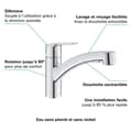 Miniatyrbild 6 av 6: GROHE QUICKFIX Start Köksblandare, utdragbar strålstråle, 2-stråls omkastare, 90° rotation, 30531001