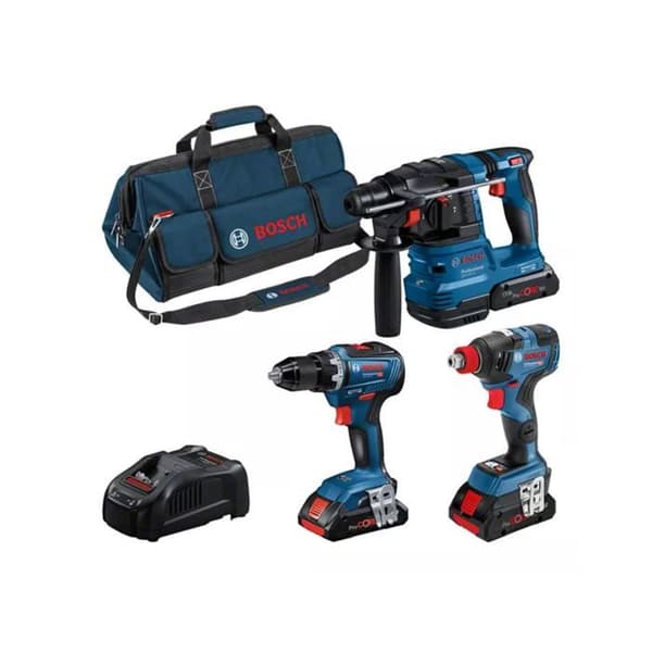 KOMBINASJONSSÆT MED 3 VÆRKTØJER 18V: GSR 18V-55 + GDX 18V-200 + GBH 18V-22 + ProCORE18V 3x4.0Ah