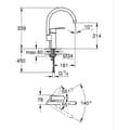 Miniatyrbillede 3 af 3: Køkkenarmatur - Krom - Høj tud - GROHE Wave Cosmopolitan - 32449001