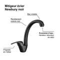 Miniatyrbillede 4 af 5: NEWBURY blandingsbatteri til vask. sort