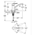 Miniatyrbillede 4 af 4: GROHE Start - 324412432 - Køkkenarmatur - Etgrebsarmatur til vask - Matsort - Lav tud - 140° rotation