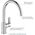Miniatyrbillede 3 af 4: GROHE - Etgrebs håndvaskarmatur