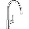 Miniatyrbillede 1 af 2: Køkkenarmatur - Krom - Høj C-formet tud - Udtrækbar perlator - 360 grader roterbar - Gennemstrømningsbegrænser - GROHE Start Curve - 30562000