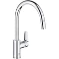 Miniatyrbillede 1 af 3: Køkkenarmatur - Etgrebs håndvaskarmatur - Krom - Høj C-formet tud - Udtræksblander - GROHE StartEdge - 30550000