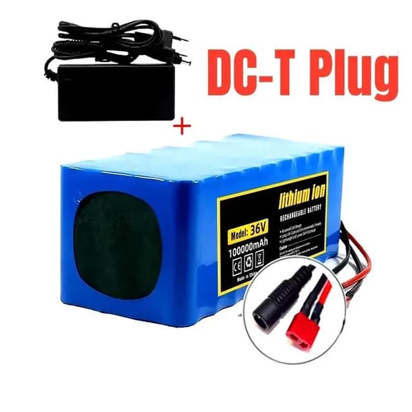 36V Li-Ion Batteripack, 100000mAh Kapacitet, Inkluderar Laddare och BMS,Dc-t