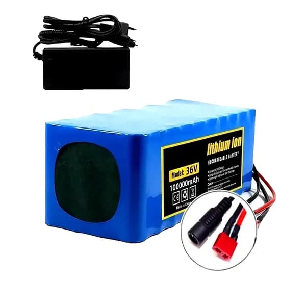 36V Li-Ion Batteripack, 100000mAh Kapacitet, Inkluderar Laddare och BMS,Dc-t