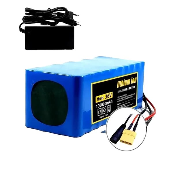 36V Li-Ion Batteripakke, 100000mAh Kapacitet, Inkluderer Oplader og BMS,XT90-DC