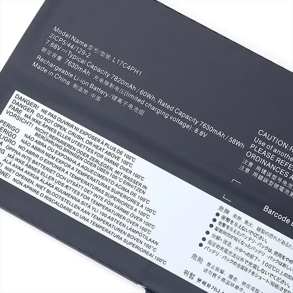 Laptopbatteri til Lenovo Yoga, 60Wh kapacitet, 7.68V spænding, Li-Ion type