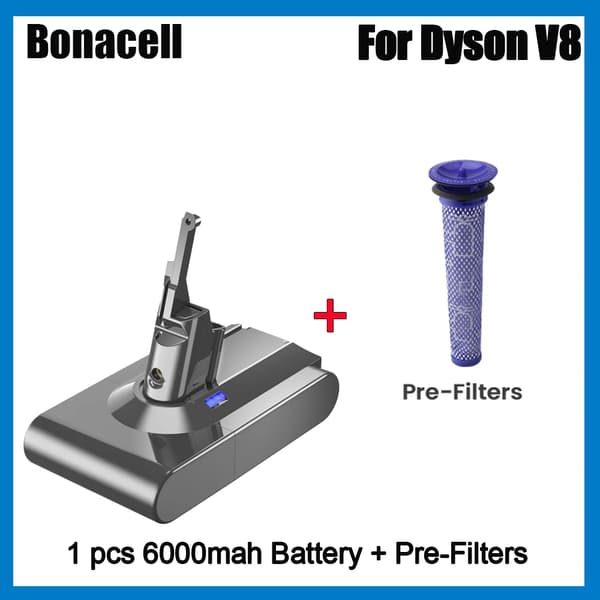 V8 Vaihtobatteri, 6000mAh Kapasiteetti, Yhteensopiva Useiden Mallien Kanssa,21.6V, ASET3