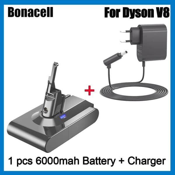V8 Ersättningsbatteri, 6000mAh kapacitet, kompatibelt med flera modeller,21.6V, SATS2