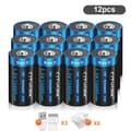 Miniatyrbillede 2 af 2: CITYORK D Størrelse Genopladelige Batterier, 15000mWh Kapacitet, USB Opladning,12 stk D-batteri