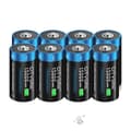 Miniatyrbild 1 av 2: CITYORK D Storlek Uppladdningsbara Batterier, 15000mWh Kapacitet, USB Laddning,8 stycken D-batteri