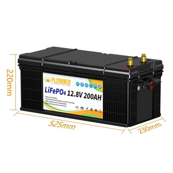 LiFePO4-batteri, 12,8V, kapacitet 100Ah / 120Ah, høj cykluslevetid,12v 200Ah